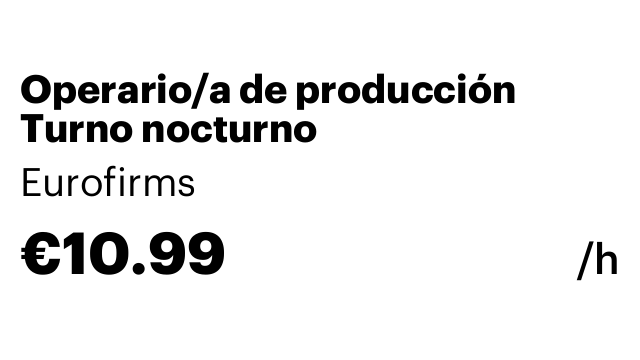 Operario/a de producción Turno nocturno