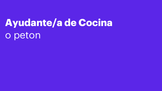 Ayudante/a de Cocina