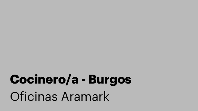 Cocinero/a - Burgos