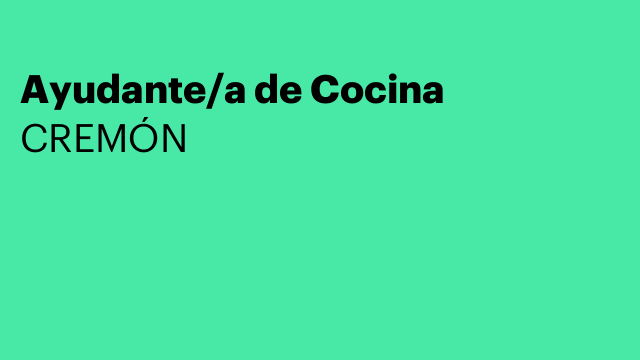 Ayudante/a de Cocina