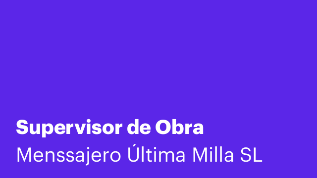 Supervisor de Obra