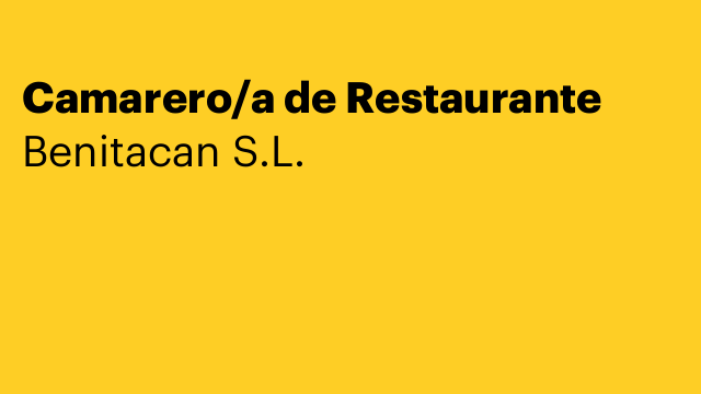 Camarero/a de Restaurante
