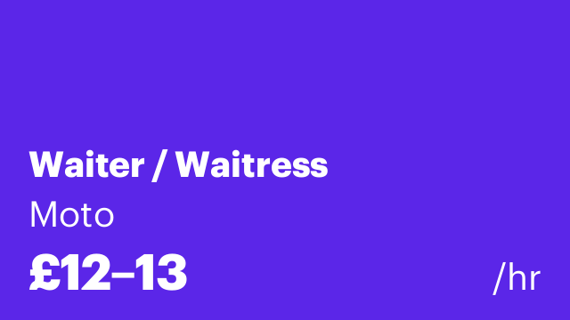 Waiter / Waitress