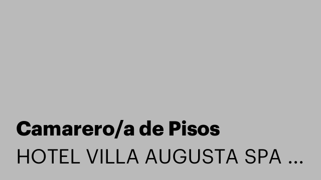 Camarero/a de Pisos