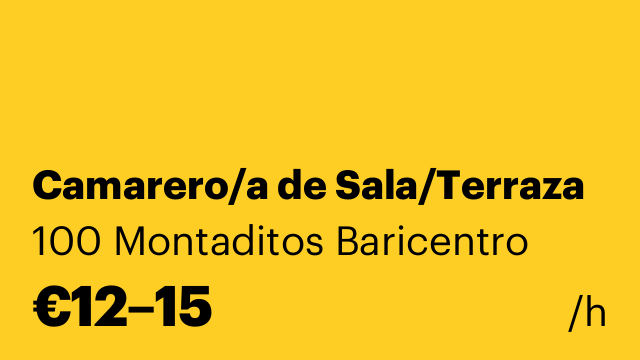 Camarero/a de Sala/Terraza