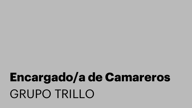 Encargado/a de Camareros