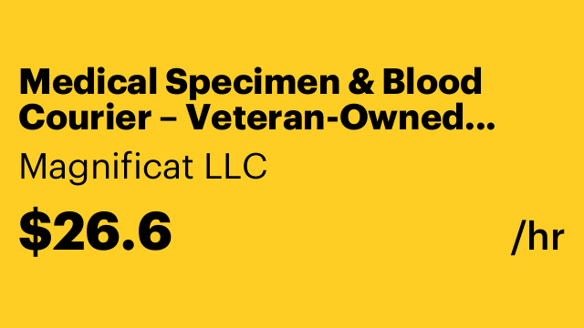 Medical Specimen & Blood Courier – Veteran-Owned Company