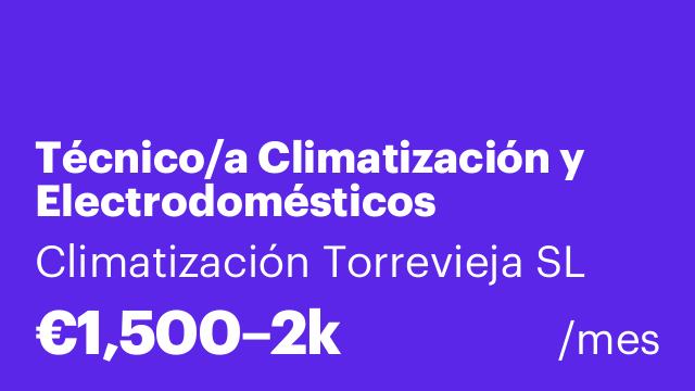 Técnico/a Climatización y Electrodomésticos