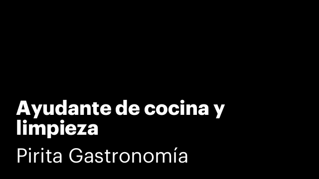 Ayudante de cocina y limpieza