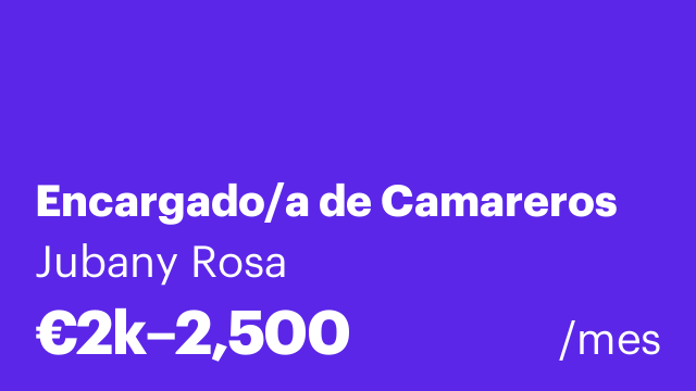 Encargado/a de Camareros