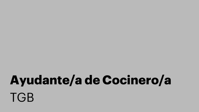Ayudante/a de Cocinero/a
