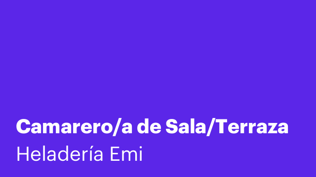 Camarero/a de Sala/Terraza