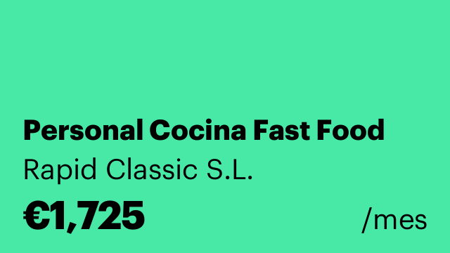 Personal Cocina Fast Food