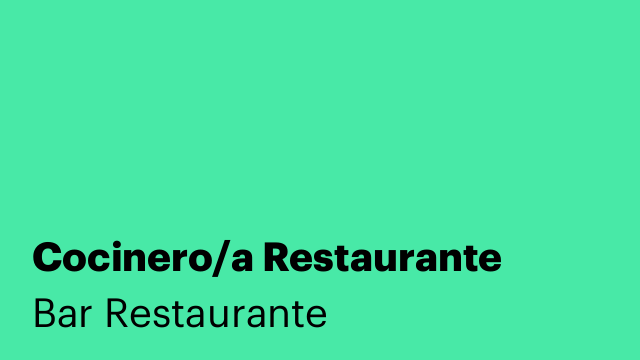 Cocinero/a Restaurante