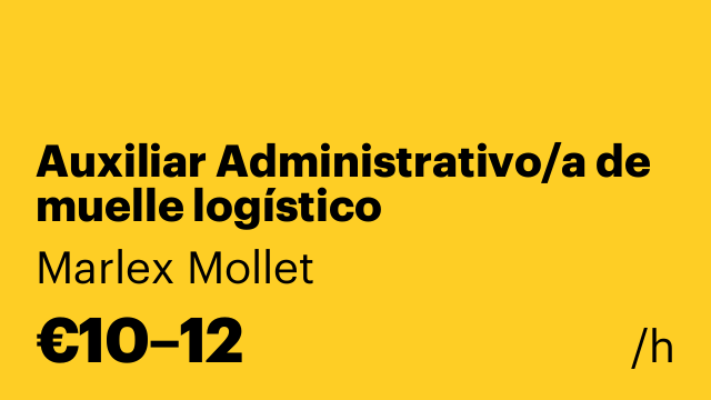 Auxiliar Administrativo/a de muelle logístico