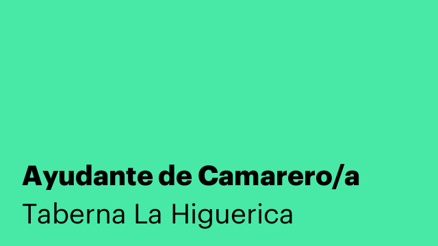 Ayudante de Camarero/a