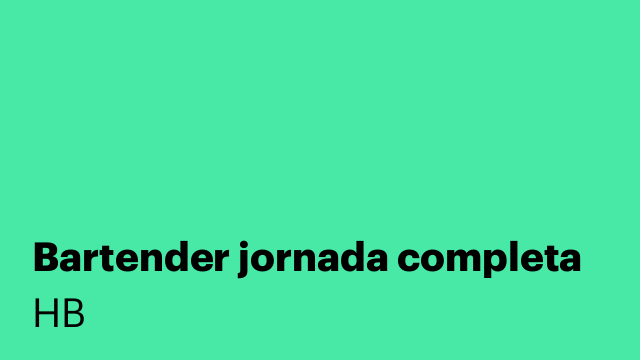 Bartender jornada completa