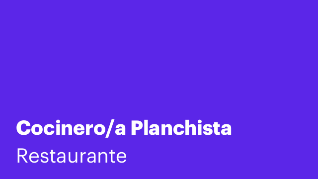 Cocinero/a Planchista