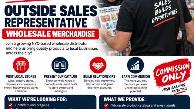 Outside Sales Representative – Wholesale Merchandise
