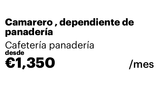 Camarero , dependiente de panadería