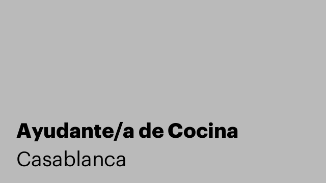 Ayudante/a de Cocina
