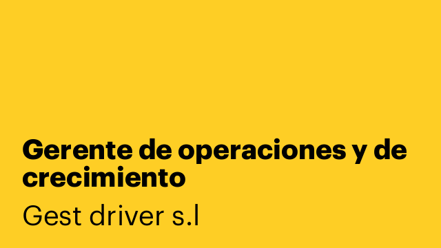 Gerente de operaciones y de crecimiento