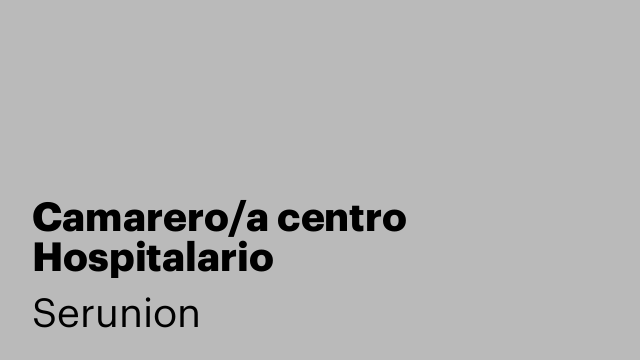 Camarero/a centro Hospitalario