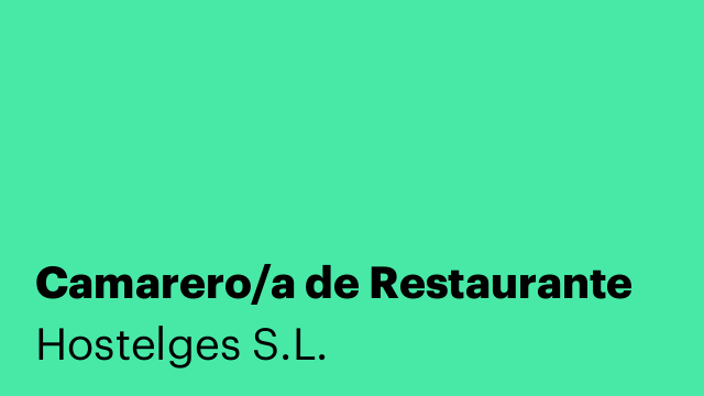 Camarero/a de Restaurante