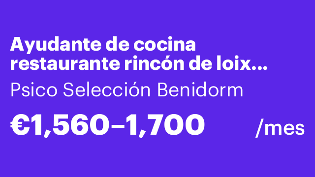 Ayudante de cocina restaurante rincón de loix (inmediato)