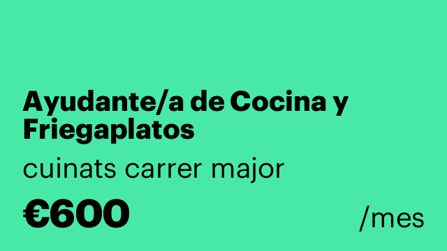 Ayudante/a de Cocina y Friegaplatos