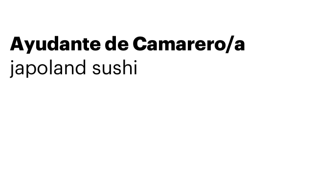 Ayudante de Camarero/a