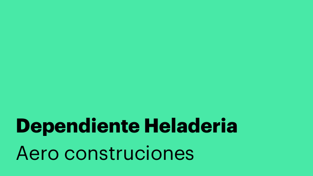 Dependiente Heladeria