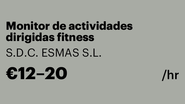 Monitor de actividades dirigidas fitness
