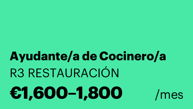 Ayudante/a de Cocinero/a