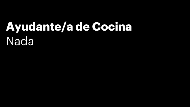 Ayudante/a de Cocina