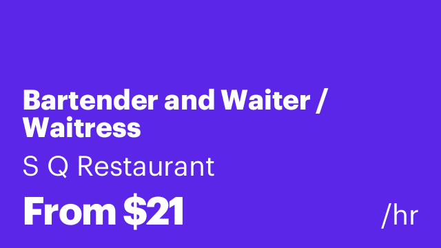Bartender and Waiter / Waitress