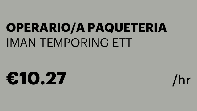 OPERARIO/A PAQUETERIA