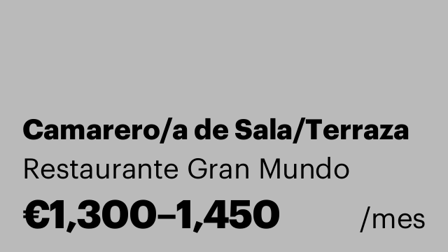 Camarero/a de Sala/Terraza