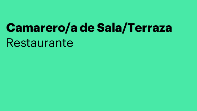 Camarero/a de Sala/Terraza
