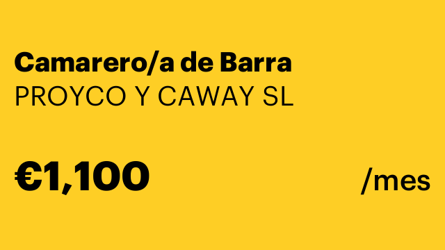 Camarero/a de Barra
