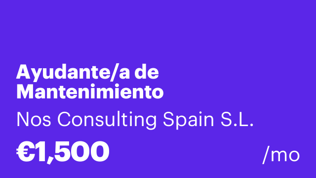 Ayudante/a de Mantenimiento