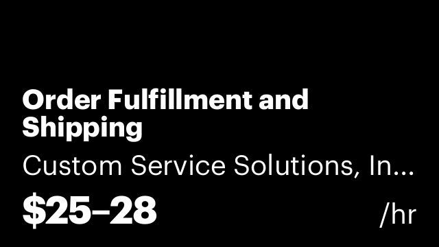 Order Fulfillment and Shipping