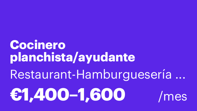 Cocinero planchista/ayudante