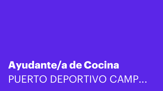 Ayudante/a de Cocina