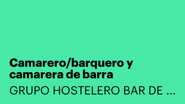 Camarero/barquero y camarera de barra