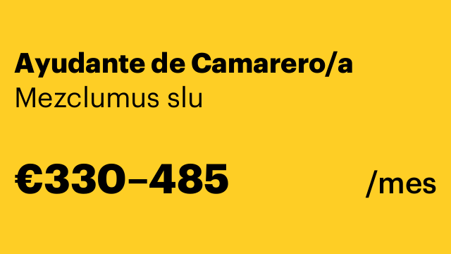 Ayudante de Camarero/a