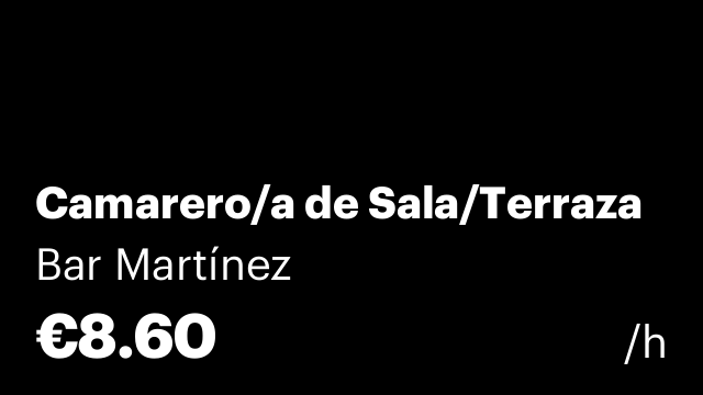 Camarero/a de Sala/Terraza