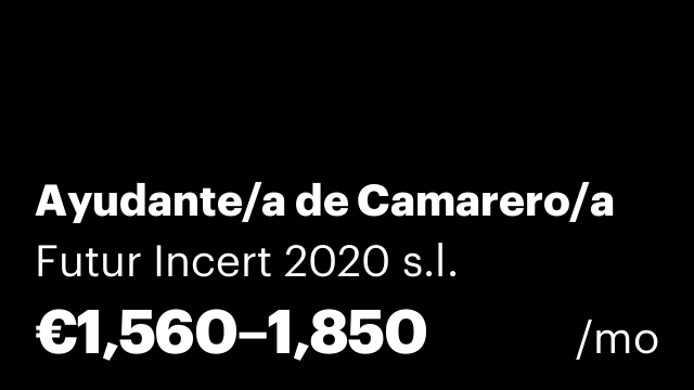 Ayudante/a de Camarero/a