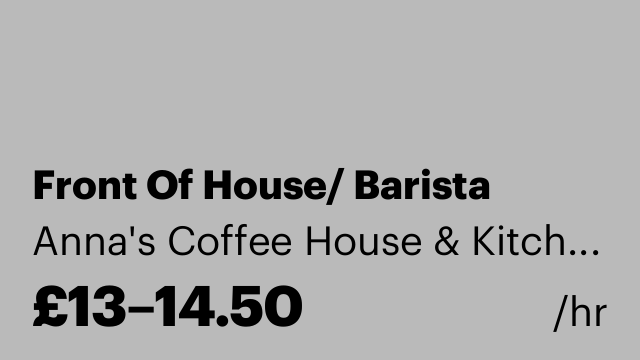 Front Of House/ Barista