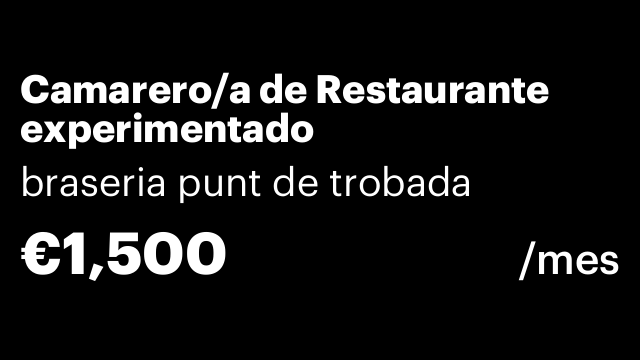 Camarero/a de Restaurante experimentado